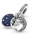 Pandora Boom, Sterrenhemel, Maan Dubbele Hangende Bedel 799645C01, exclusief en kwalitatief hoogwaardig. Ontdek nu!
