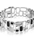 Mart Visser by Zinzi zilveren luxueuze armband wit zwart MVA3Z, exclusief en kwalitatief hoogwaardig. Ontdek nu!