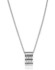Mart Visser by Zinzi zilveren ketting 45cm met strakke rechte hanger, drie banen bezet met witte zirkonia's MVC18, exclusief en kwalitatief hoogwaardig. Ontdek nu!