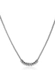 Mart Visser by Zinzi zilveren ketting 45cm met 9 ronde schakels, waarvan 3 volbezet met witte zirkonia's MVC22, exclusief en kwalitatief hoogwaardig. Ontdek nu!