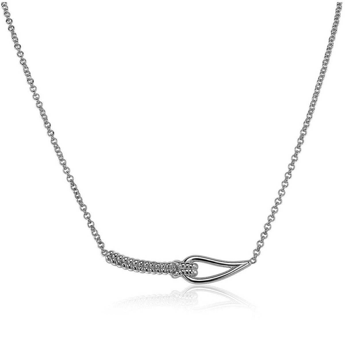 Mart Visser by Zinzi zilveren luxe ketting 45cm met geknoopte koordschakel MVC9, exclusief en kwalitatief hoogwaardig. Ontdek nu!