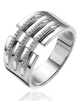 Mart Visser by Zinzi zilveren ring 11mm breed met drie banen bezet met witte zirkonia's MVR18, exclusief en kwalitatief hoogwaardig. Ontdek nu!