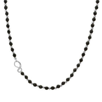 Sparkling Jewels Link Ketting - Zilver - Onyx | 42 cm NLK03S-G07-042