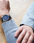 Olympic OL26HSL066 Bari Horloge - Leer - Blauw - 39mm, exclusief en kwalitatief hoogwaardig. Ontdek nu!