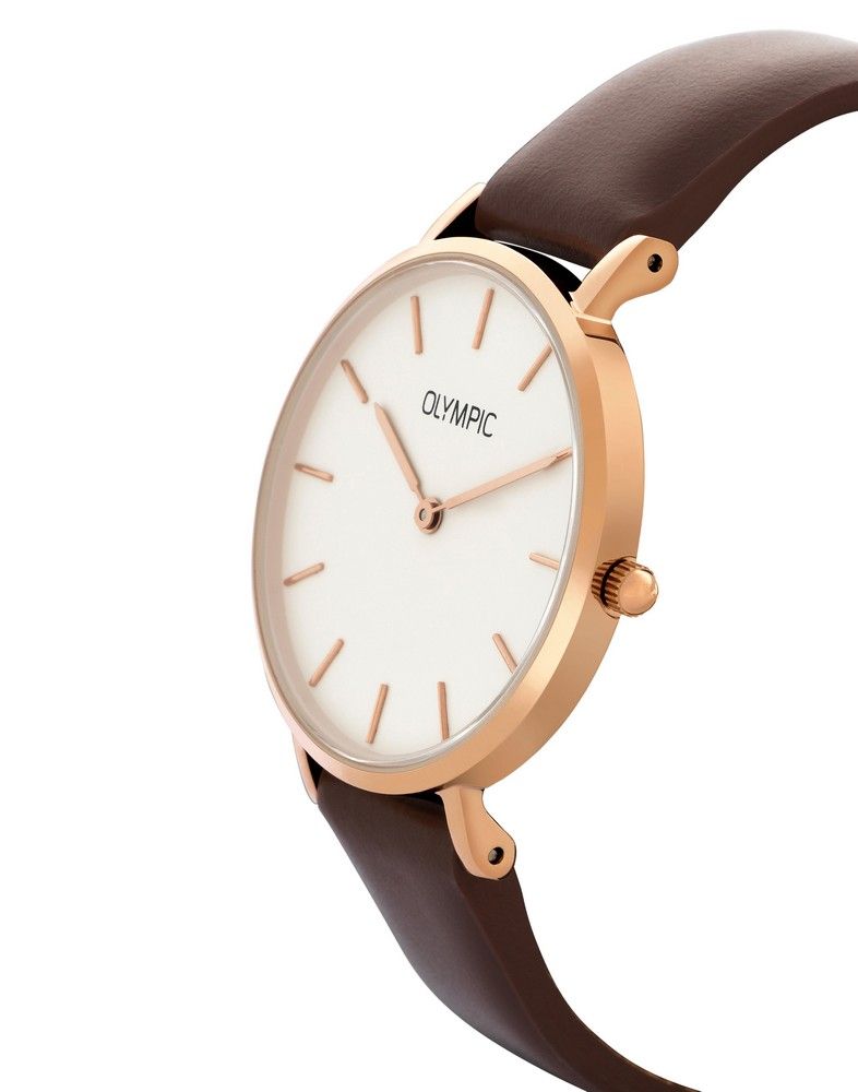 Olympic OL66DRL001 Ancona Horloge - Leer - Bruin - 32mm, exclusief en kwalitatief hoogwaardig. Ontdek nu!