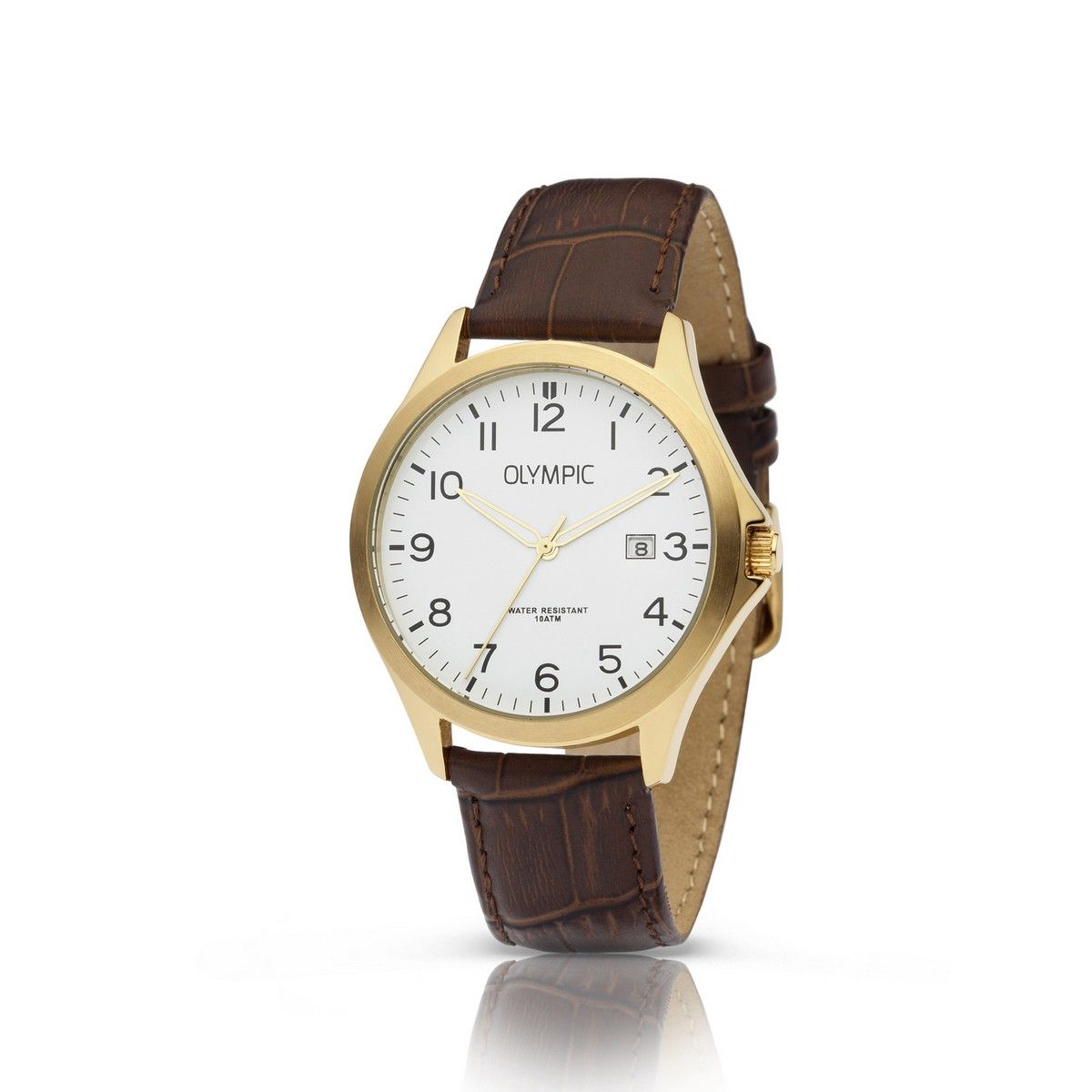 Olympic OL72HDL002 ROBIN - Horloge - Staal - Goudkleurig - Leer - 40mm, exclusief en kwalitatief hoogwaardig. Ontdek nu!