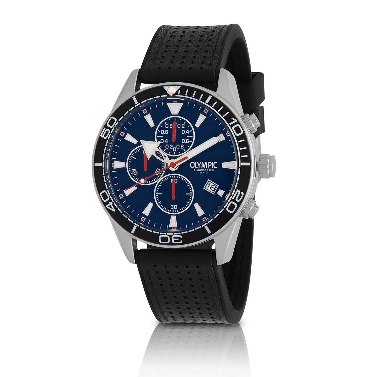 Olympic OL72HSL075 ADAM Horloge - Staal - Leer - Blauw, exclusief en kwalitatief hoogwaardig. Ontdek nu!