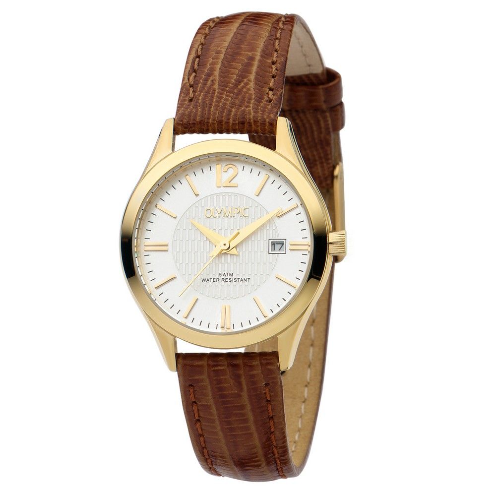 Olympic OL88DDL002 Prato Horloge - Leer - Donker naturel - 29mm, exclusief en kwalitatief hoogwaardig. Ontdek nu!