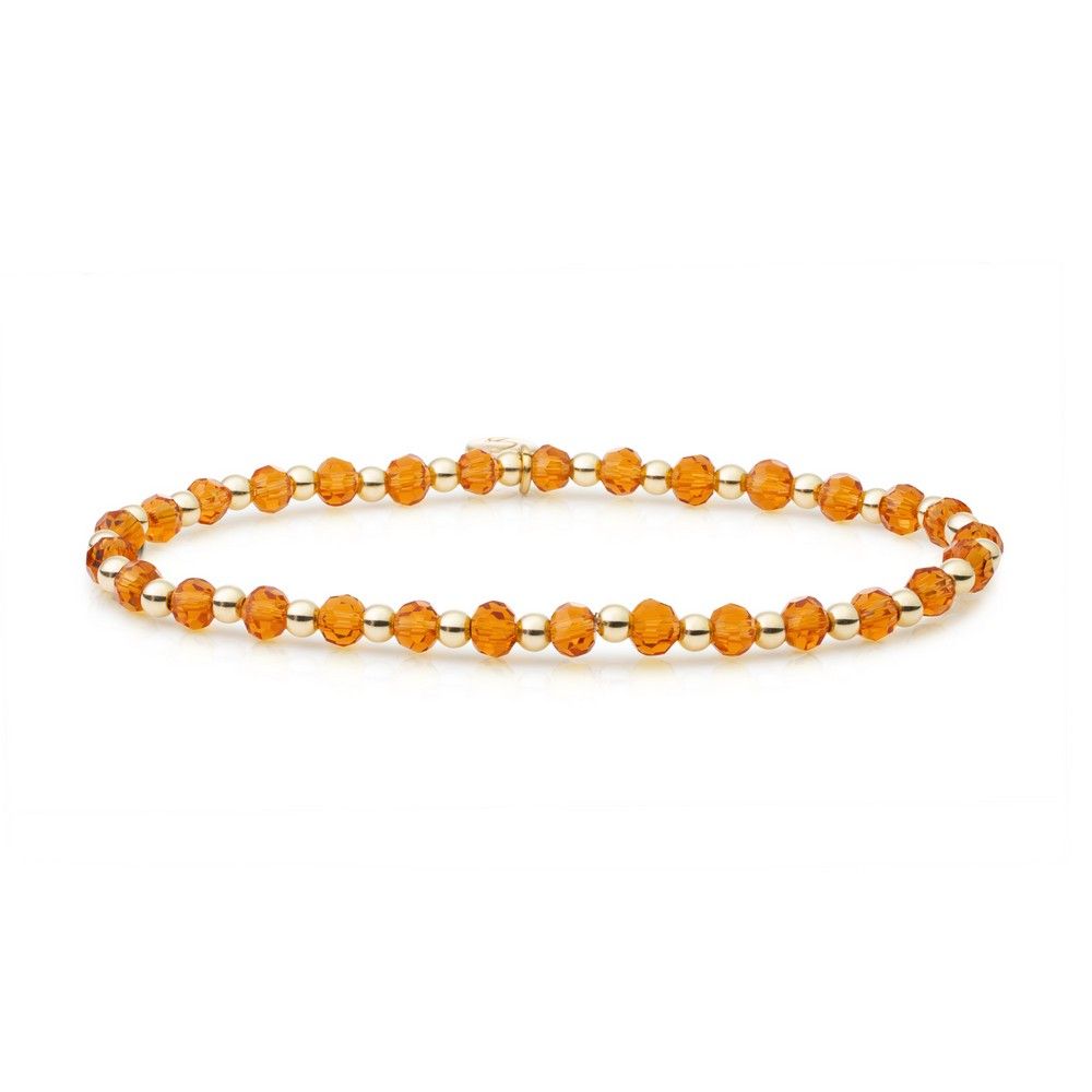 Sparkling Jewels Armband - Citrine Quartz Interstellar - Goud 3mm SBG-GEM38-3MM-MIX, exclusief en kwalitatief hoogwaardig. Ontdek nu!