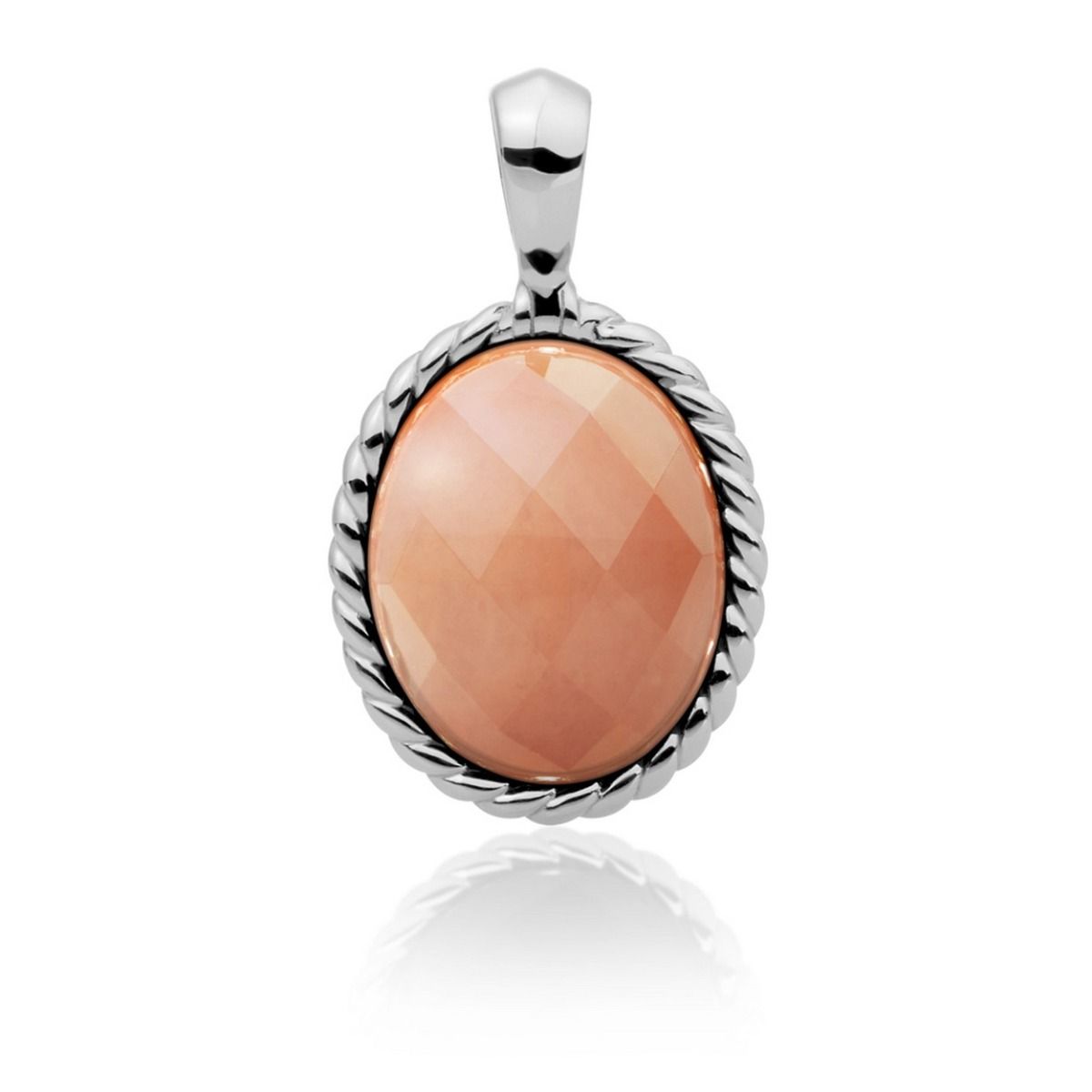 Sparkling Jewels hanger - Silver - Peach Rhodonite Twist SP21-G32, exclusief en kwalitatief hoogwaardig. Ontdek nu!