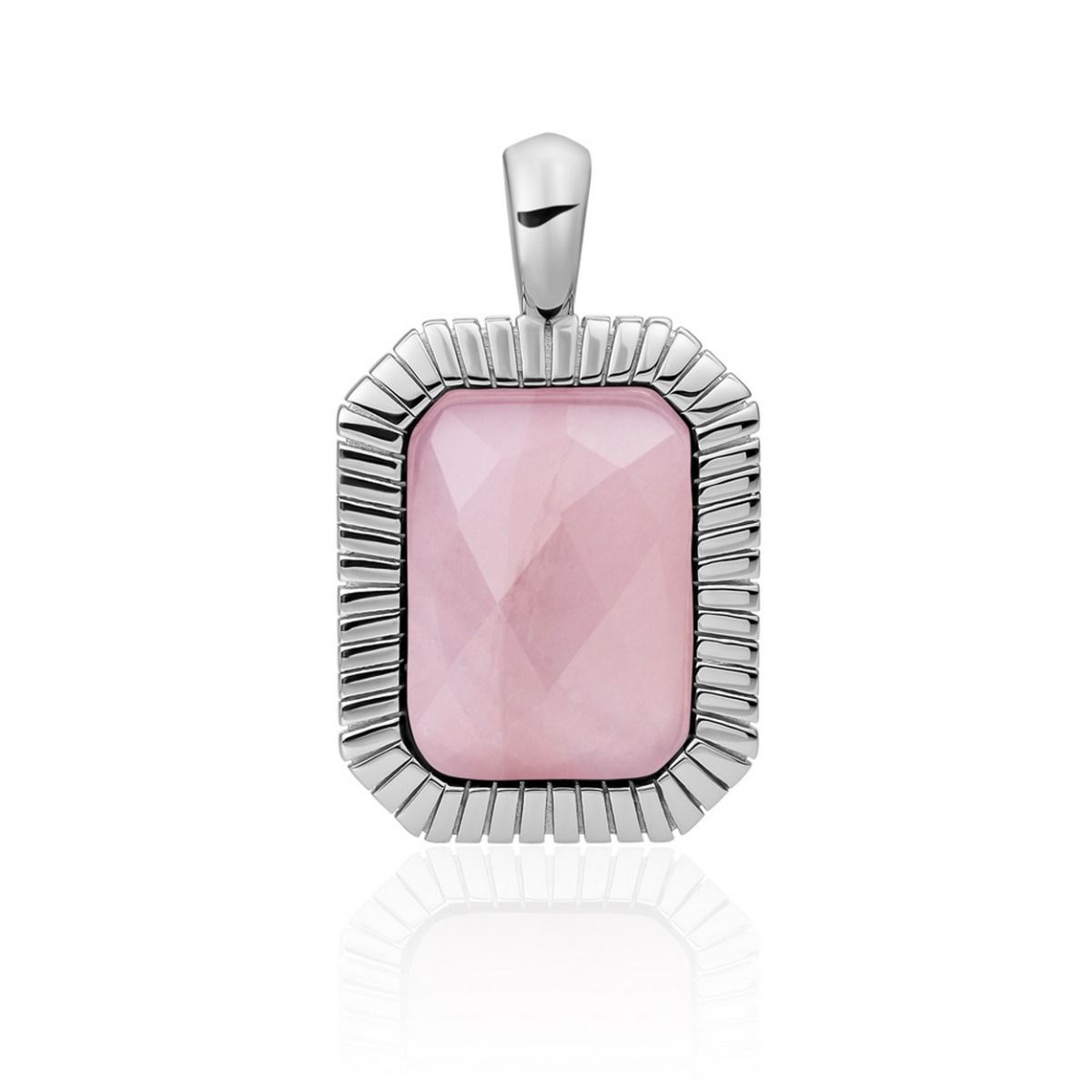 Sparkling Jewels hanger - Silver - Rose Quartz Baguette SP23-G13, exclusief en kwalitatief hoogwaardig. Ontdek nu!