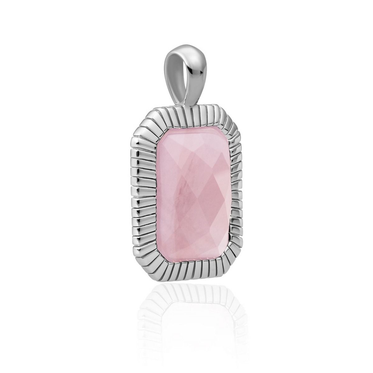 Sparkling Jewels hanger - Silver - Rose Quartz Baguette SP23-G13, exclusief en kwalitatief hoogwaardig. Ontdek nu!