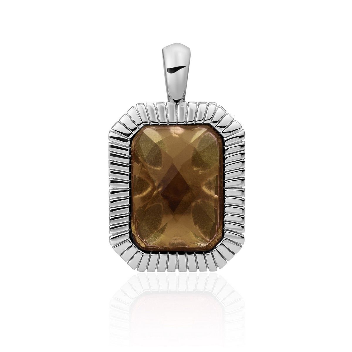 Sparkling Jewels hanger - Silver - Smokey Quartz Baguette SP23-G23, exclusief en kwalitatief hoogwaardig. Ontdek nu!