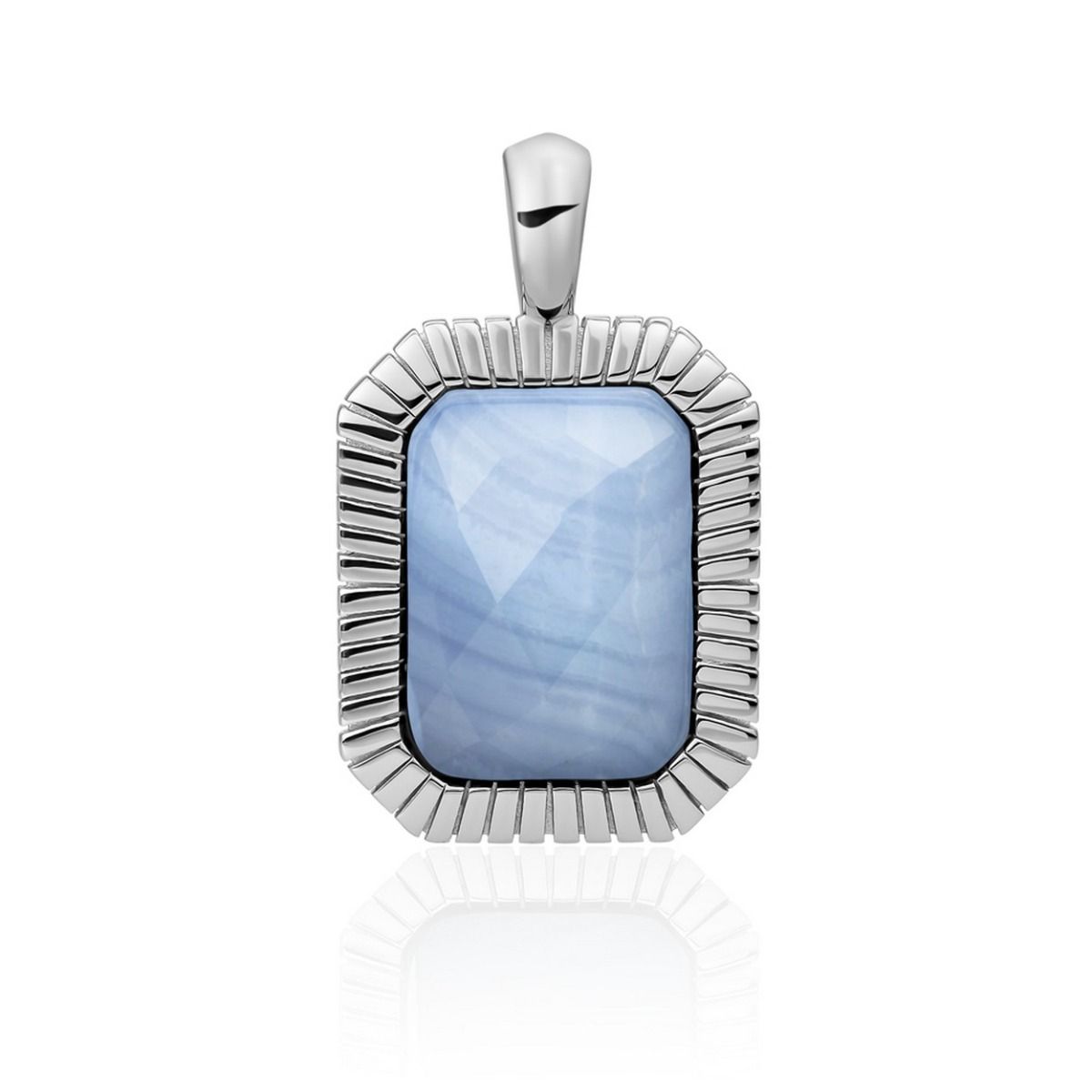 Sparkling Jewels hanger - Silver - Blue Lace Agate Baguette SP23-G47, exclusief en kwalitatief hoogwaardig. Ontdek nu!