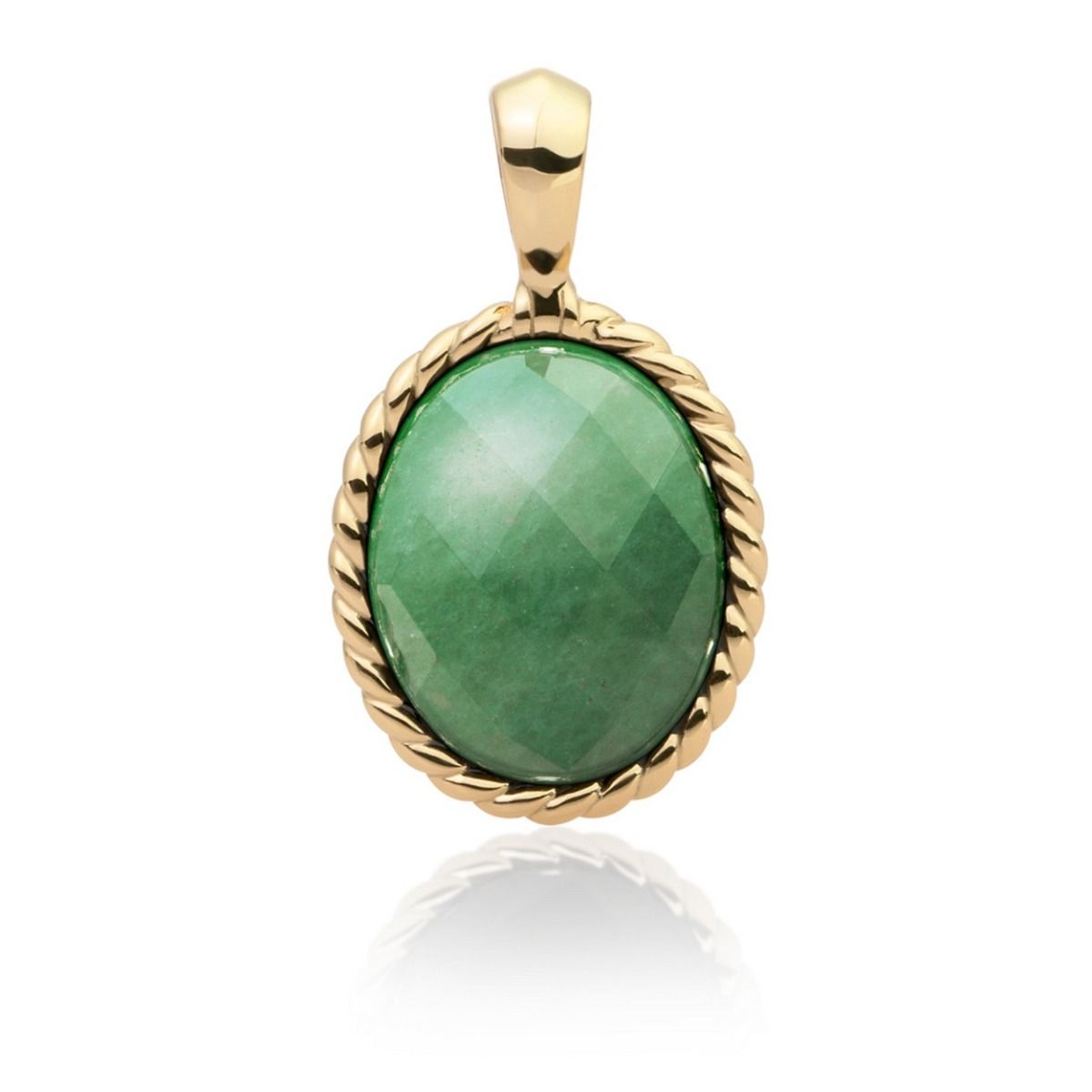 Sparkling Jewels hanger - Gold - Green Aventurine Twist SPG21-G29, exclusief en kwalitatief hoogwaardig. Ontdek nu!