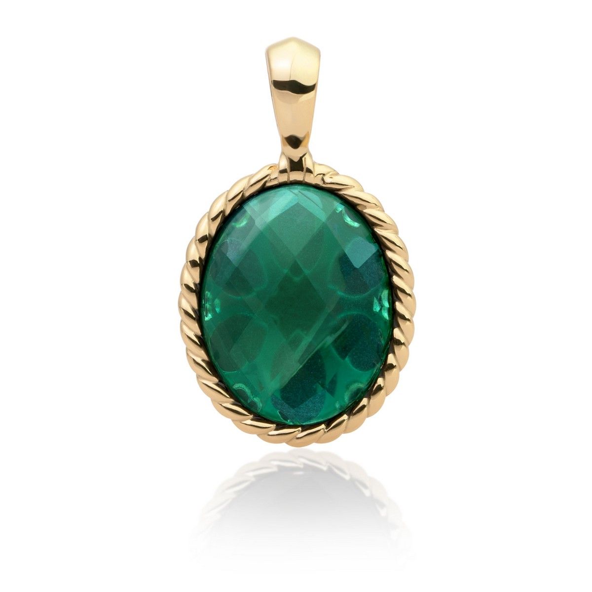 Sparkling Jewels Kettinghanger - Goud - Petrol Green Quartz Twist SPG21-G52, exclusief en kwalitatief hoogwaardig. Ontdek nu!