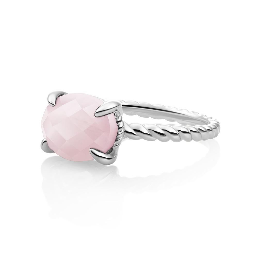 Sparkling Jewels Ring - Zilver - Rose Quartz Twist SRI03-G13, exclusief en kwalitatief hoogwaardig. Ontdek nu!