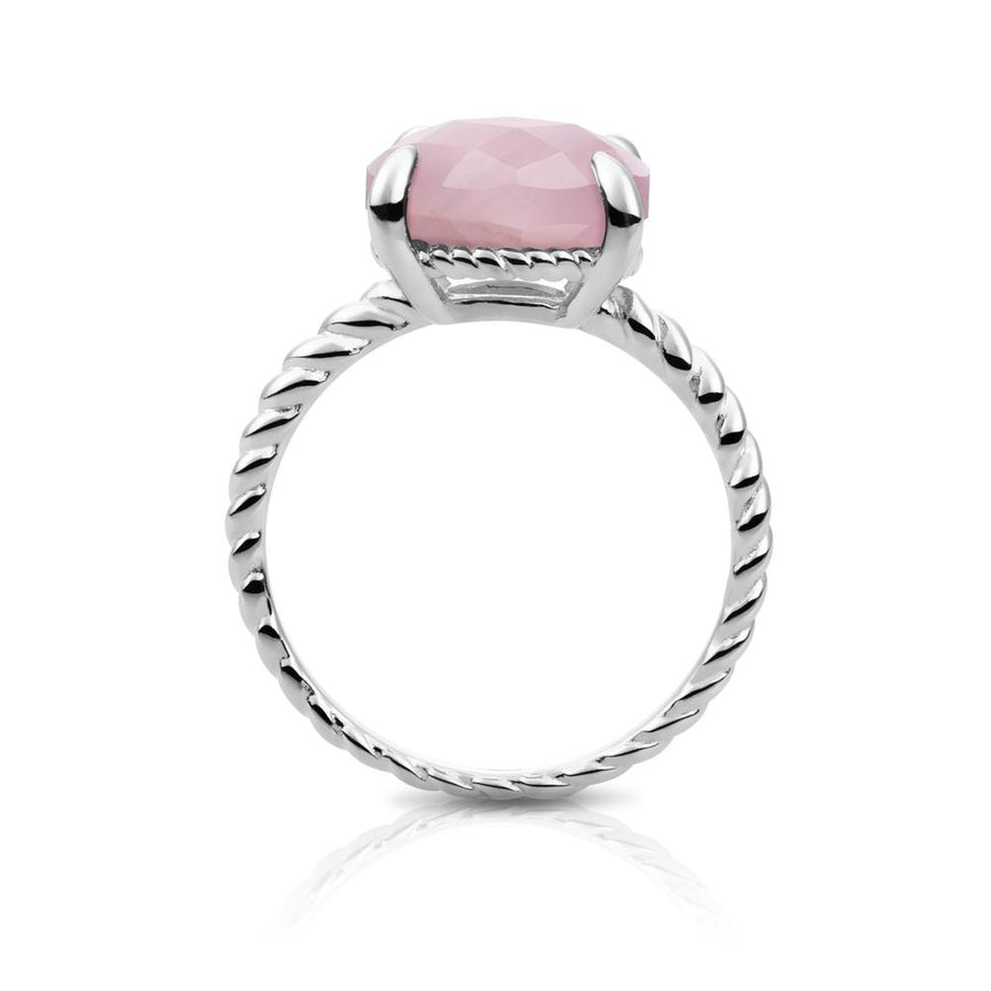 Sparkling Jewels Ring - Zilver - Rose Quartz Twist SRI03-G13, exclusief en kwalitatief hoogwaardig. Ontdek nu!