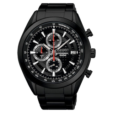 Seiko SSB179P1 Horloge - Zilverkleurige wijzerplaat - Stalen band - Chronograaf - Datumweergave - Waterbestendigheid 10 ATM