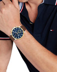 Tommy Hilfiger TH1710496 Horloge Heren Staal Zilverkleurig Leren band 44mm, exclusief en kwalitatief hoogwaardig. Ontdek nu!