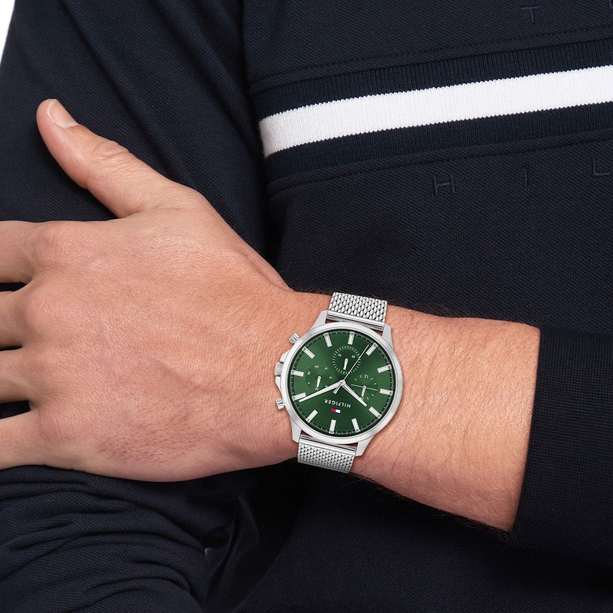 Tommy Hilfiger TH1710499 Horloge Heren Staal Zilverkleurig Milanese band 44mm, exclusief en kwalitatief hoogwaardig. Ontdek nu!