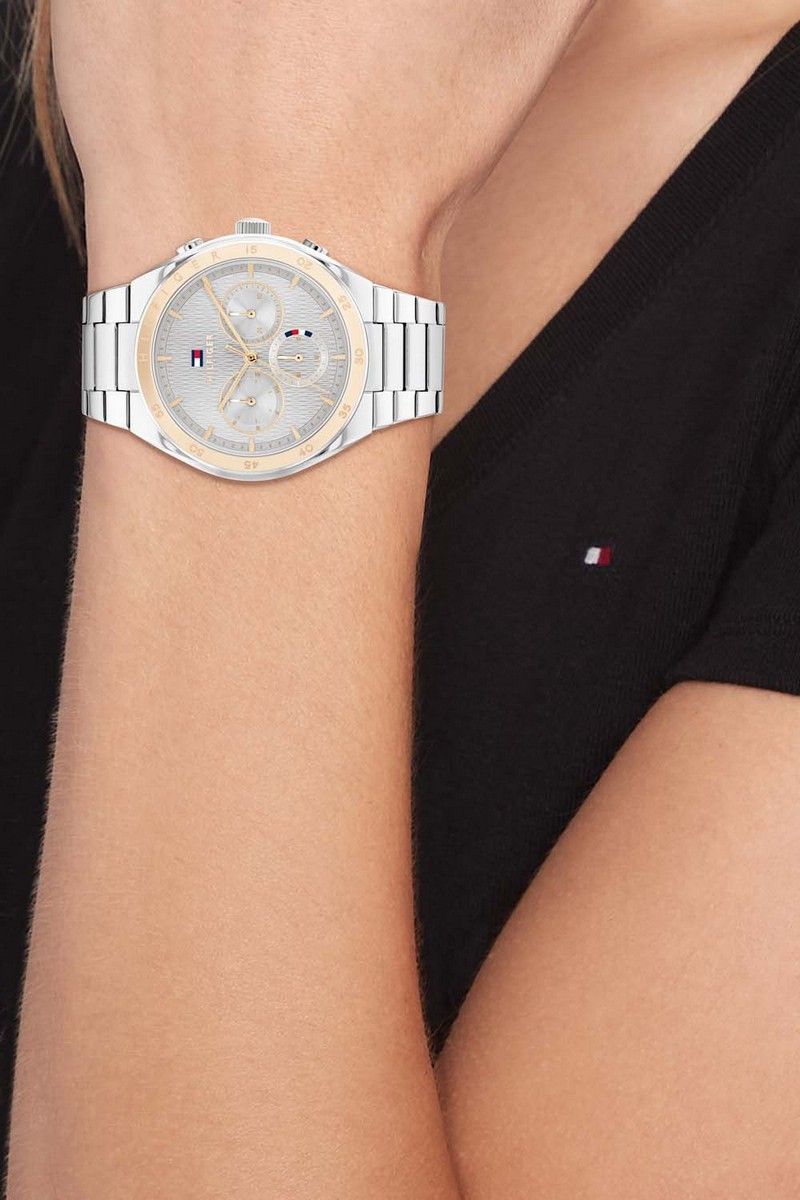 Tommy Hilfiger TH1782574 Horloge Dames Zilverkleurig 38mm, exclusief en kwalitatief hoogwaardig. Ontdek nu!