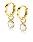 Zinzi Gold 14 krt gouden oorbedels in ronde vorm bezet met witte zirkonia 7mm ZGCH391, exclusief en kwalitatief hoogwaardig. Ontdek nu!
