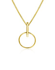 Zinzi Gold 14 krt gouden hanger 18mm met open ronde vorm en trendy staafje als hangoog ZGH404, exclusief en kwalitatief hoogwaardig. Ontdek nu!