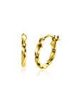 Zinzi Gold 14 krt gouden oorringen 12mm gedraaide buis 2mm breed ZGO331, exclusief en kwalitatief hoogwaardig. Ontdek nu!