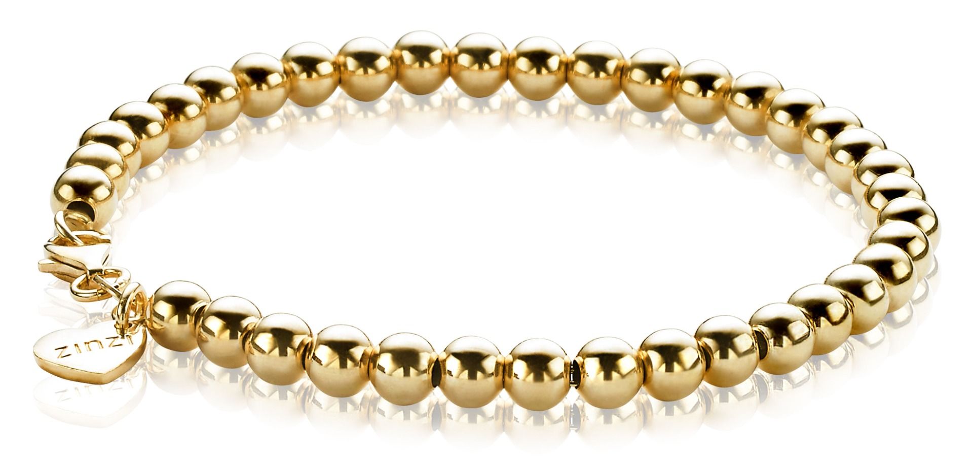 Zinzi zilveren bolletjes armband geel verguld 4mm breed 17-20cm ZIA1010G, exclusief en kwalitatief hoogwaardig. Ontdek nu!