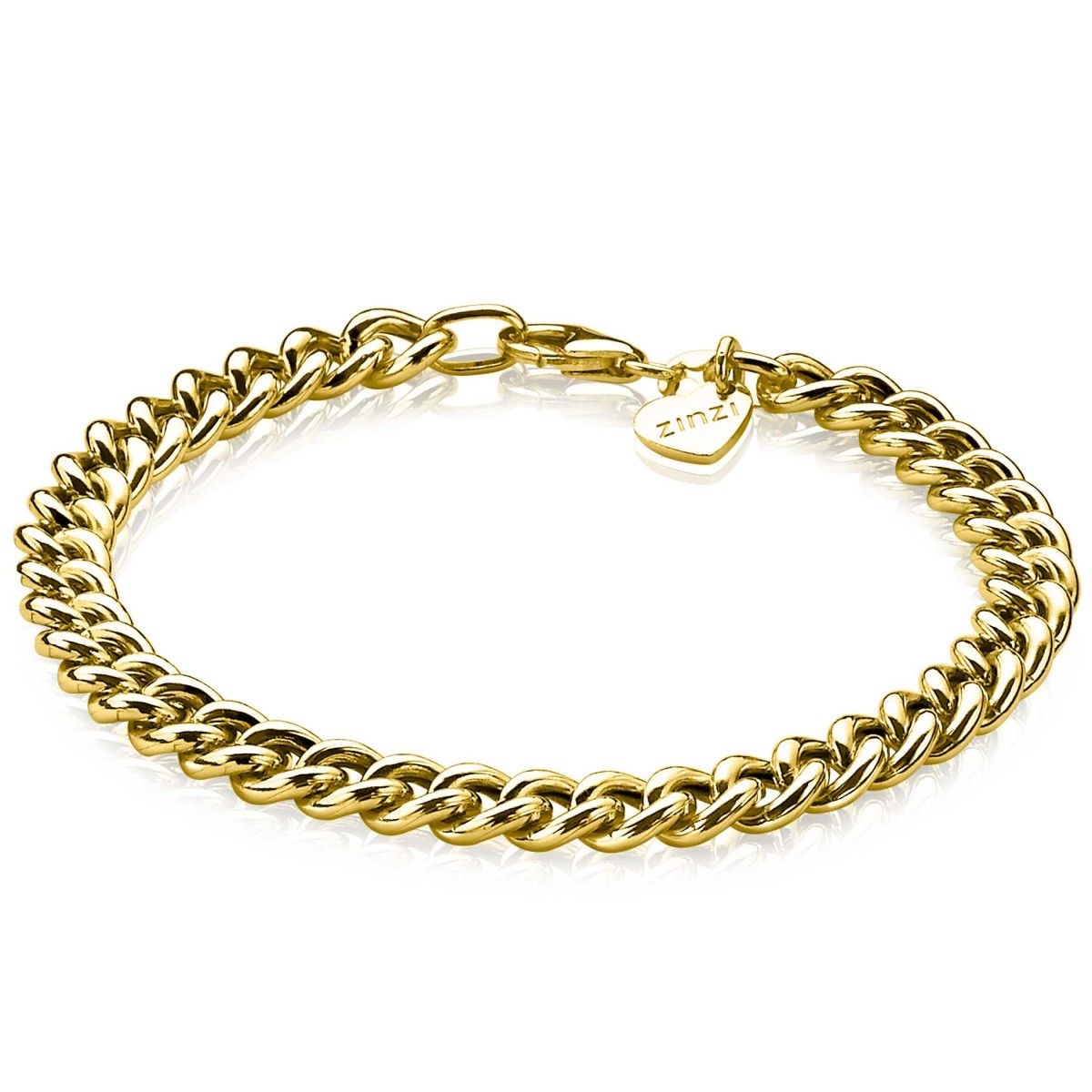 Zinzi zilveren gourmet armband geel verguld 6,5mm breed 19cm ZIA1056G, exclusief en kwalitatief hoogwaardig. Ontdek nu!