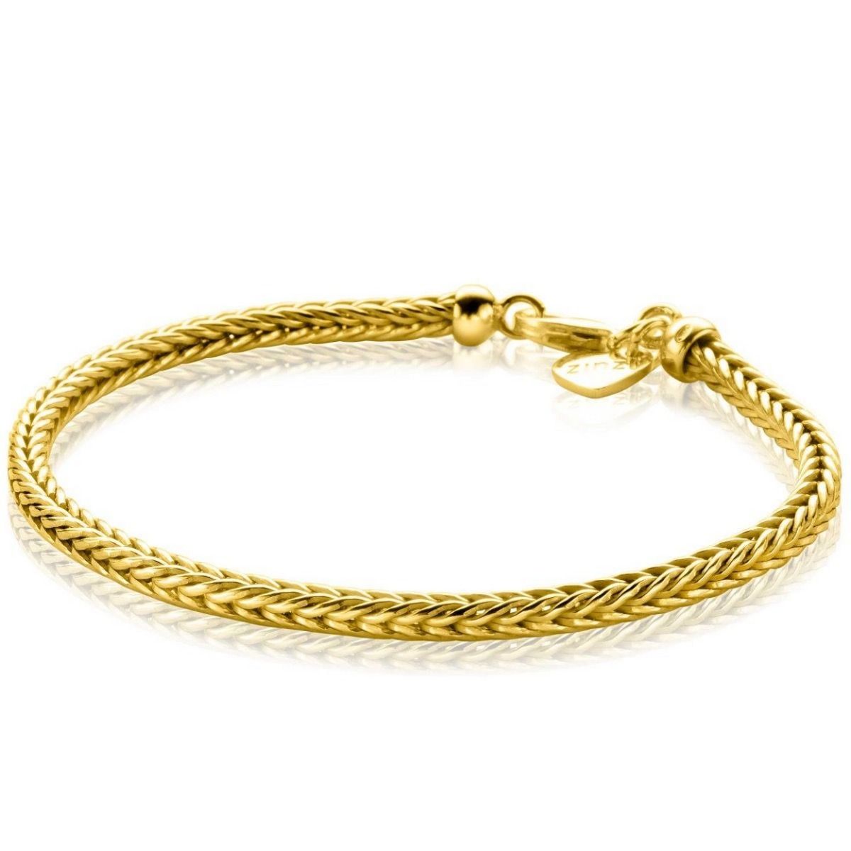 Zinzi zilver vergulde armband met vossestaart en vierkante schakels - 2,5mm - 18,5 cm ZIA1287G, exclusief en kwalitatief hoogwaardig. Ontdek nu!