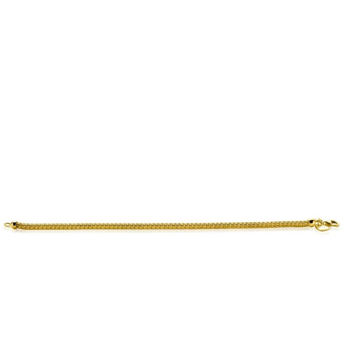 Zinzi zilver vergulde armband met vossestaart en vierkante schakels - 2,5mm - 18,5 cm ZIA1287G, exclusief en kwalitatief hoogwaardig. Ontdek nu!