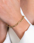 Zinzi gold plated zilveren armband met 5,5mm brede paperclip schakel 19cm ZIA2286G, exclusief en kwalitatief hoogwaardig. Ontdek nu!