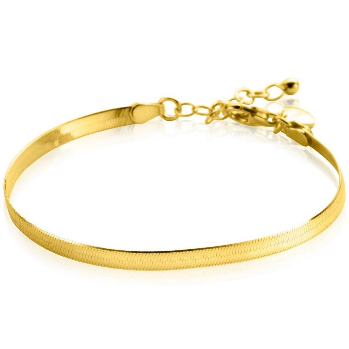 Zinzi gold plated zilveren platte slangen-armband 3,5mm breed ZIA2292G, exclusief en kwalitatief hoogwaardig. Ontdek nu!