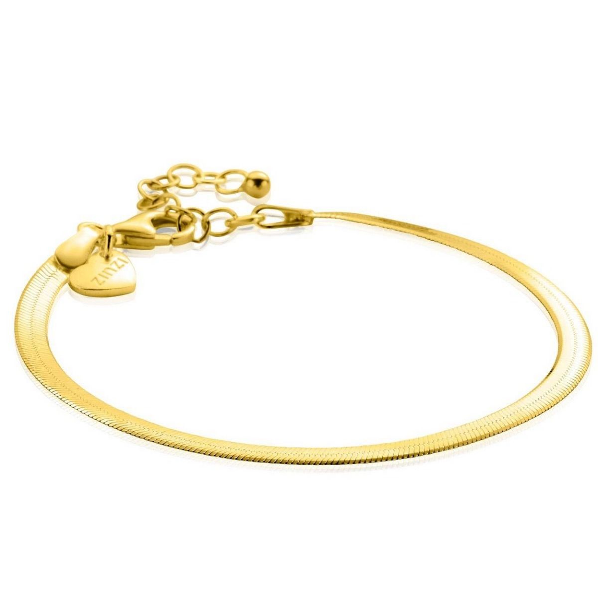 Zinzi gold plated zilveren platte slangen-armband 3,5mm breed ZIA2292G, exclusief en kwalitatief hoogwaardig. Ontdek nu!