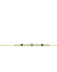 Zinzi gold plated zilveren armband met paperclip schakels en groen turquoise kleurstenen ZIA2332, exclusief en kwalitatief hoogwaardig. Ontdek nu!