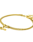 Zinzi gold plated zilveren gourmet armband met trendy kapittelstokje en open rondje 16,5-19,5cm ZIA2359, exclusief en kwalitatief hoogwaardig. Ontdek nu!