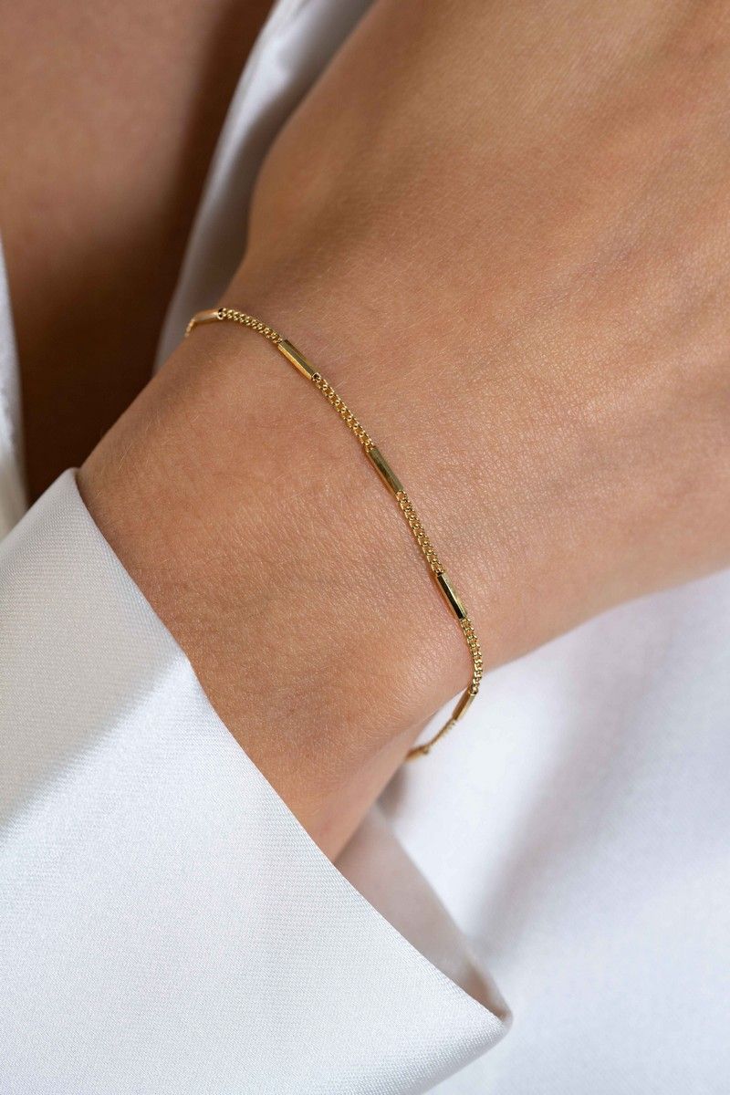 Zinzi gold plated zilveren armband met gourmetschakels en glanzende plaatjes ZIA2366G, exclusief en kwalitatief hoogwaardig. Ontdek nu!