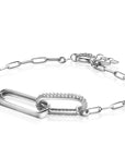 Zinzi zilveren schakel armband met 2 grote ovale schakels, bezet met witte zirconia ZIA2371, exclusief en kwalitatief hoogwaardig. Ontdek nu!