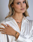 Zinzi gold plated zilveren armband met groene en zwarte kleurstenen ZIA2389, exclusief en kwalitatief hoogwaardig. Ontdek nu!