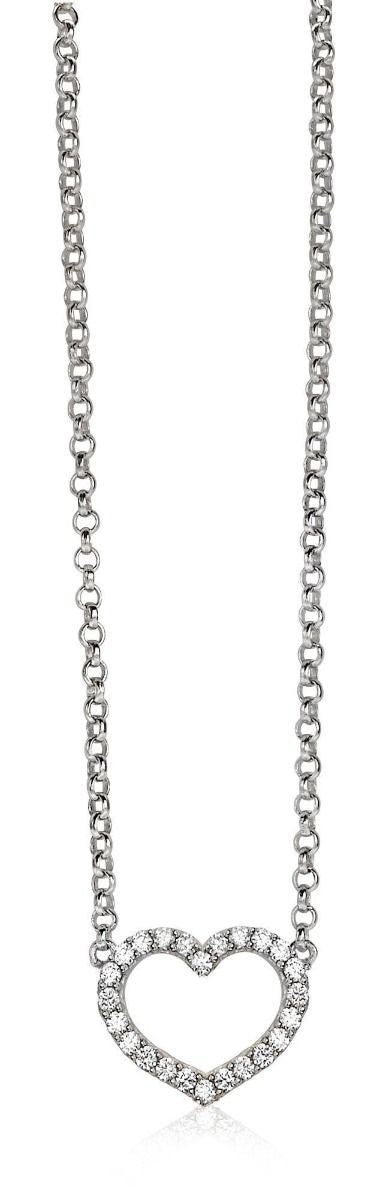 Zinzi zilveren ketting hart wit 42-45cm ZIC1098, exclusief en kwalitatief hoogwaardig. Ontdek nu!