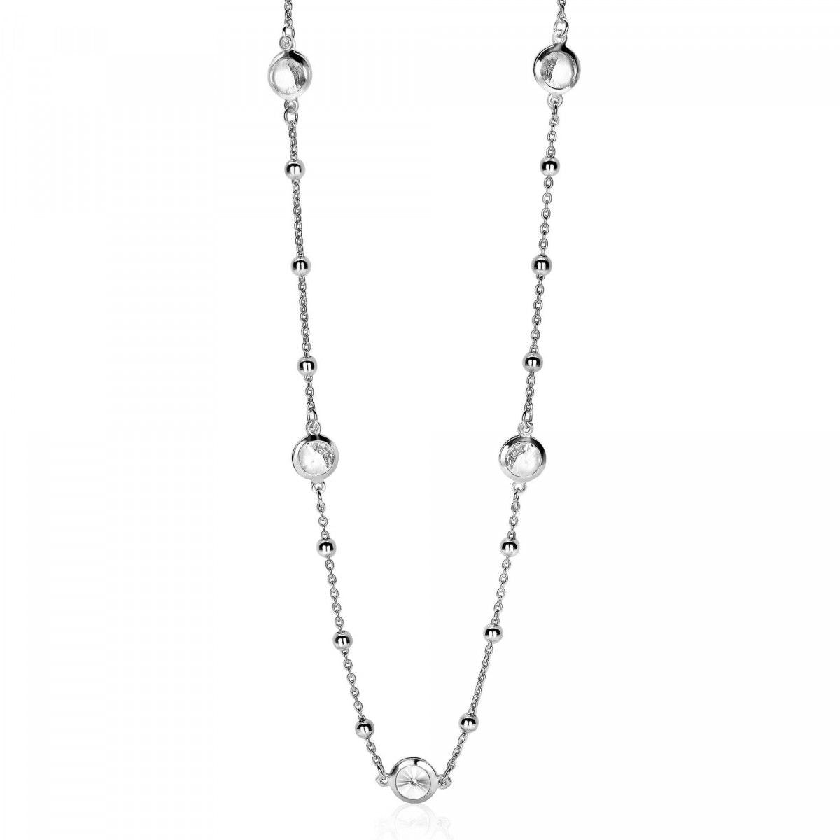 Zinzi zilveren fantasie ketting rond wit 45cm ZIC1550, exclusief en kwalitatief hoogwaardig. Ontdek nu!