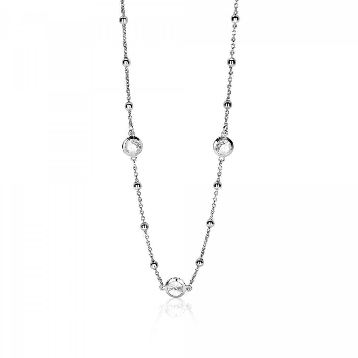 Zinzi zilveren fantasie ketting rond wit 45cm ZIC1550, exclusief en kwalitatief hoogwaardig. Ontdek nu!
