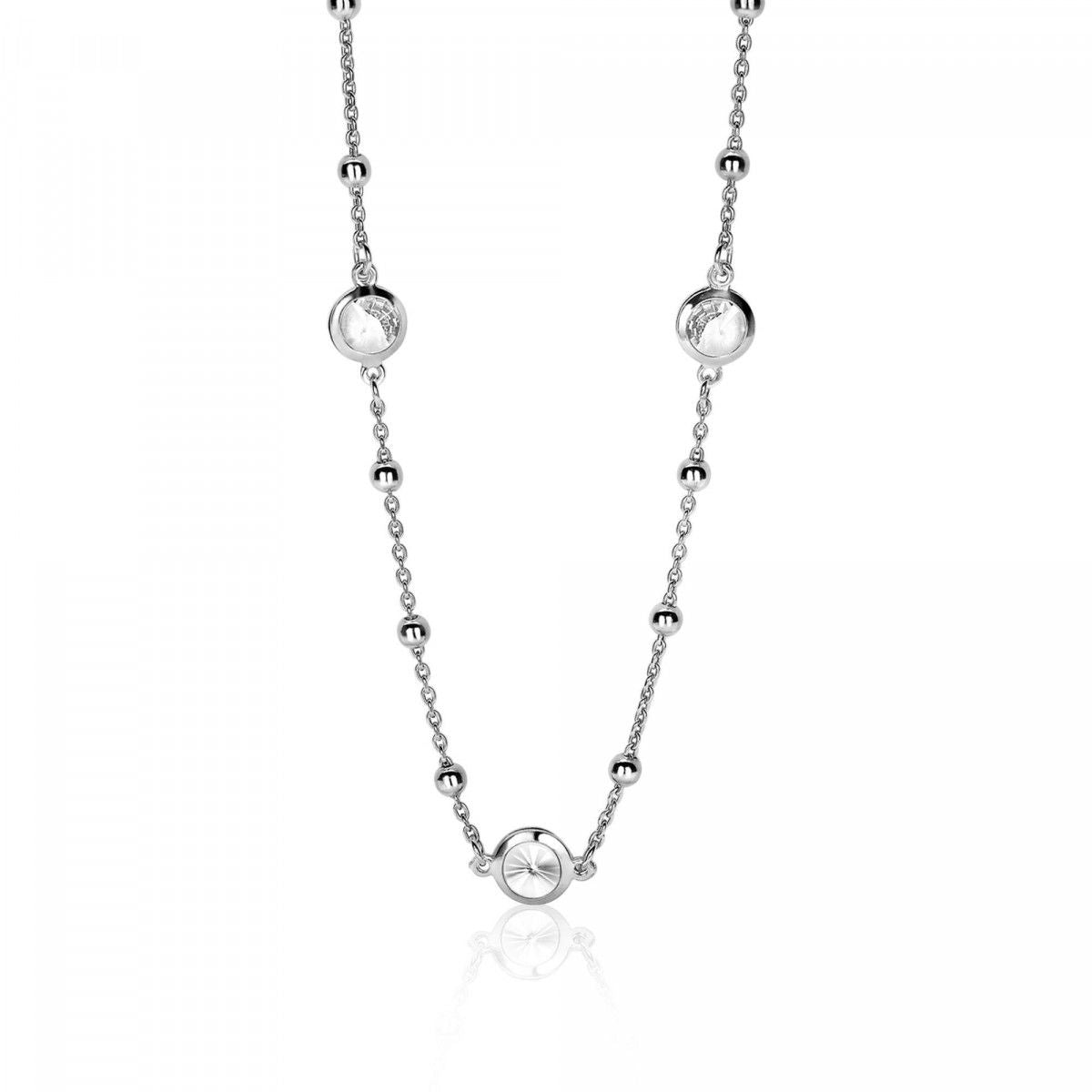Zinzi zilveren fantasie ketting rond wit 45cm ZIC1550, exclusief en kwalitatief hoogwaardig. Ontdek nu!