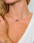 Zinzi zilveren ketting 45cm met verbonden harten wit ZIC1736, exclusief en kwalitatief hoogwaardig. Ontdek nu!