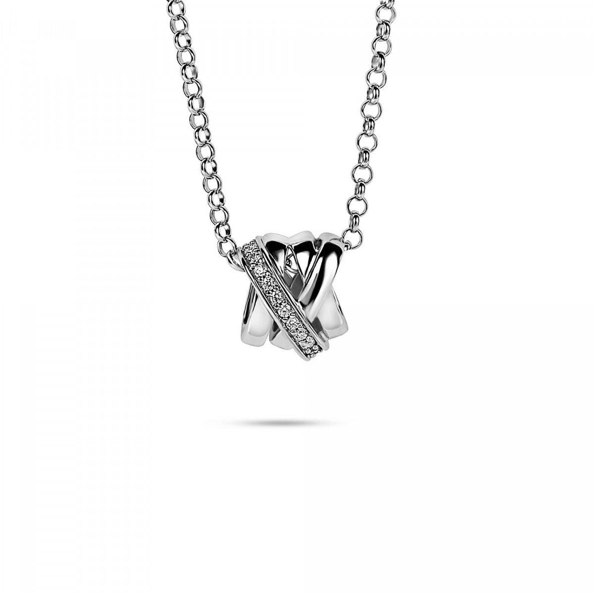 Zinzi zilveren ketting kruislings wit 42cm ZIC1791S, exclusief en kwalitatief hoogwaardig. Ontdek nu!