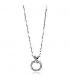 Zinzi zilveren ketting rond kruislings wit 45cm ZIC1816, exclusief en kwalitatief hoogwaardig. Ontdek nu!