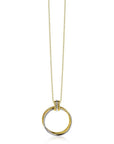 Zinzi zilveren ketting 45cm geel verguld hanger bicolor rond 28mm ZIC2059, exclusief en kwalitatief hoogwaardig. Ontdek nu!