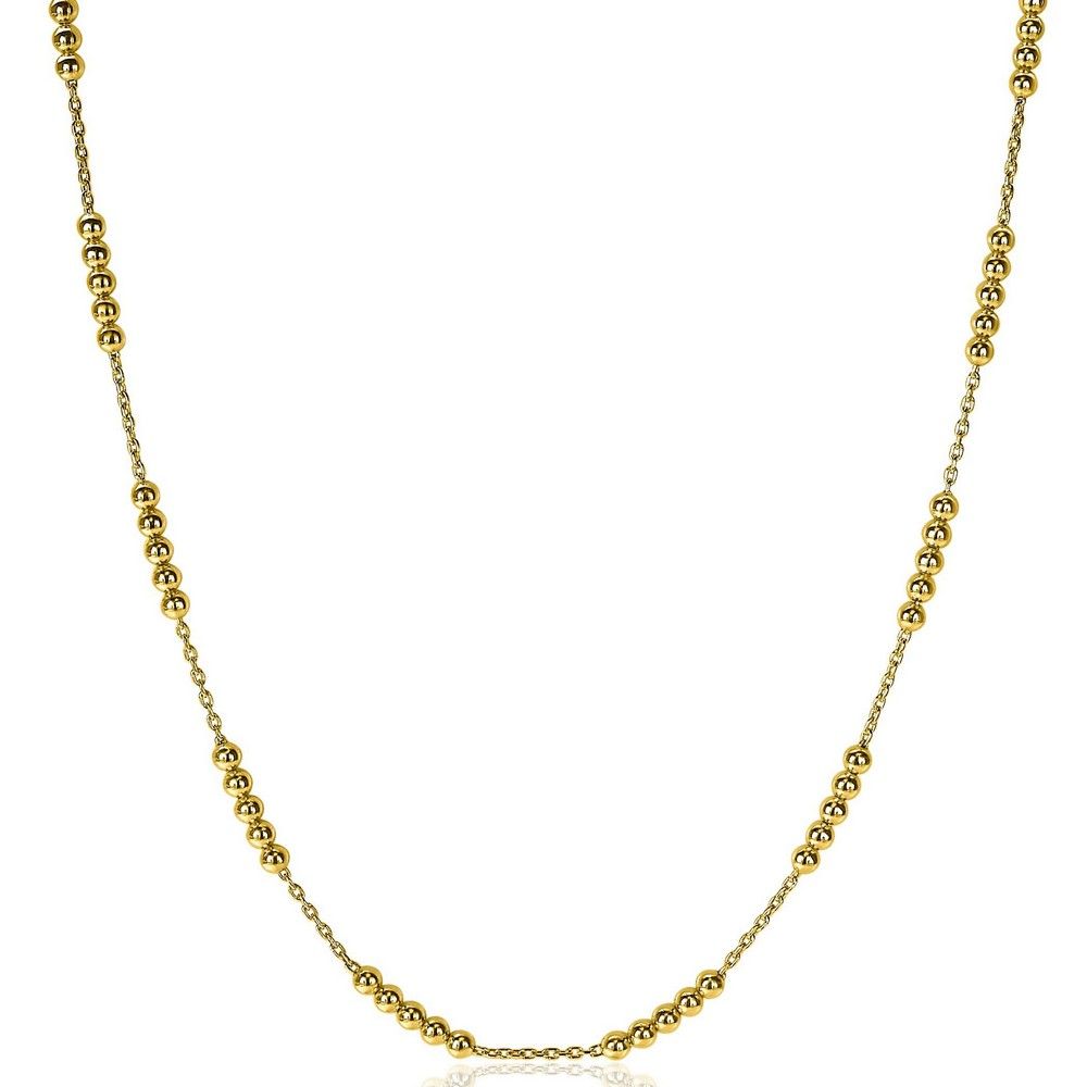 Zinzi zilveren ketting 14K geel verguld bolletjes 45cm ZIC2182G, exclusief en kwalitatief hoogwaardig. Ontdek nu!